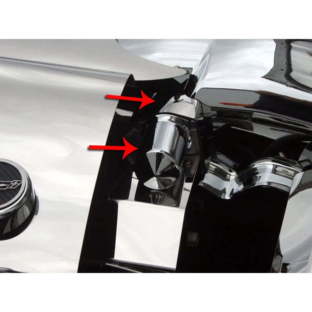 2pc Polished Stainless Steel Throttle Body Motor Cover for Chevy Corvette (2005–2007)