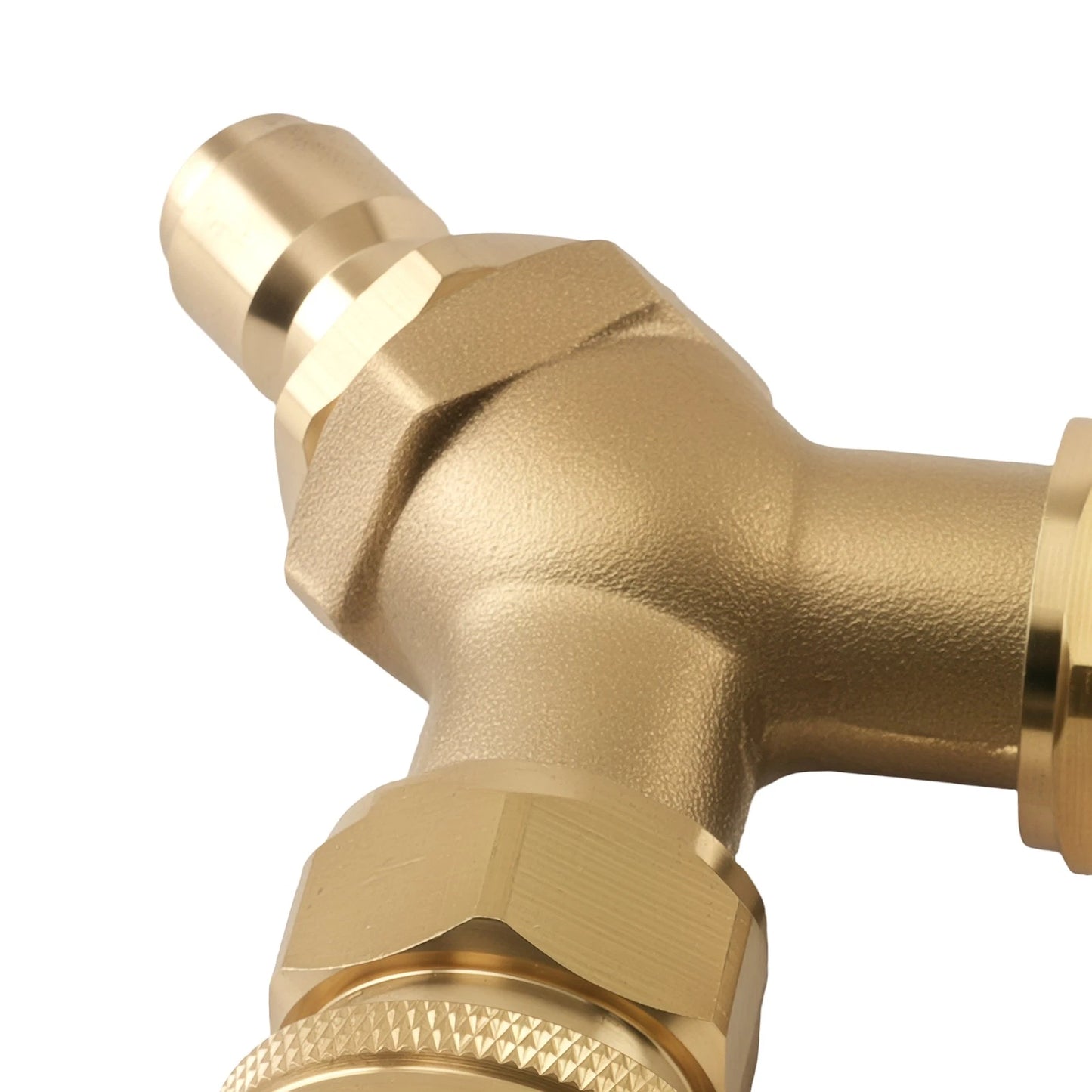 3/8 in Quick Connect Pressure Washer Tee Y-Shape Adapter Brass Dual System for Universal Fit