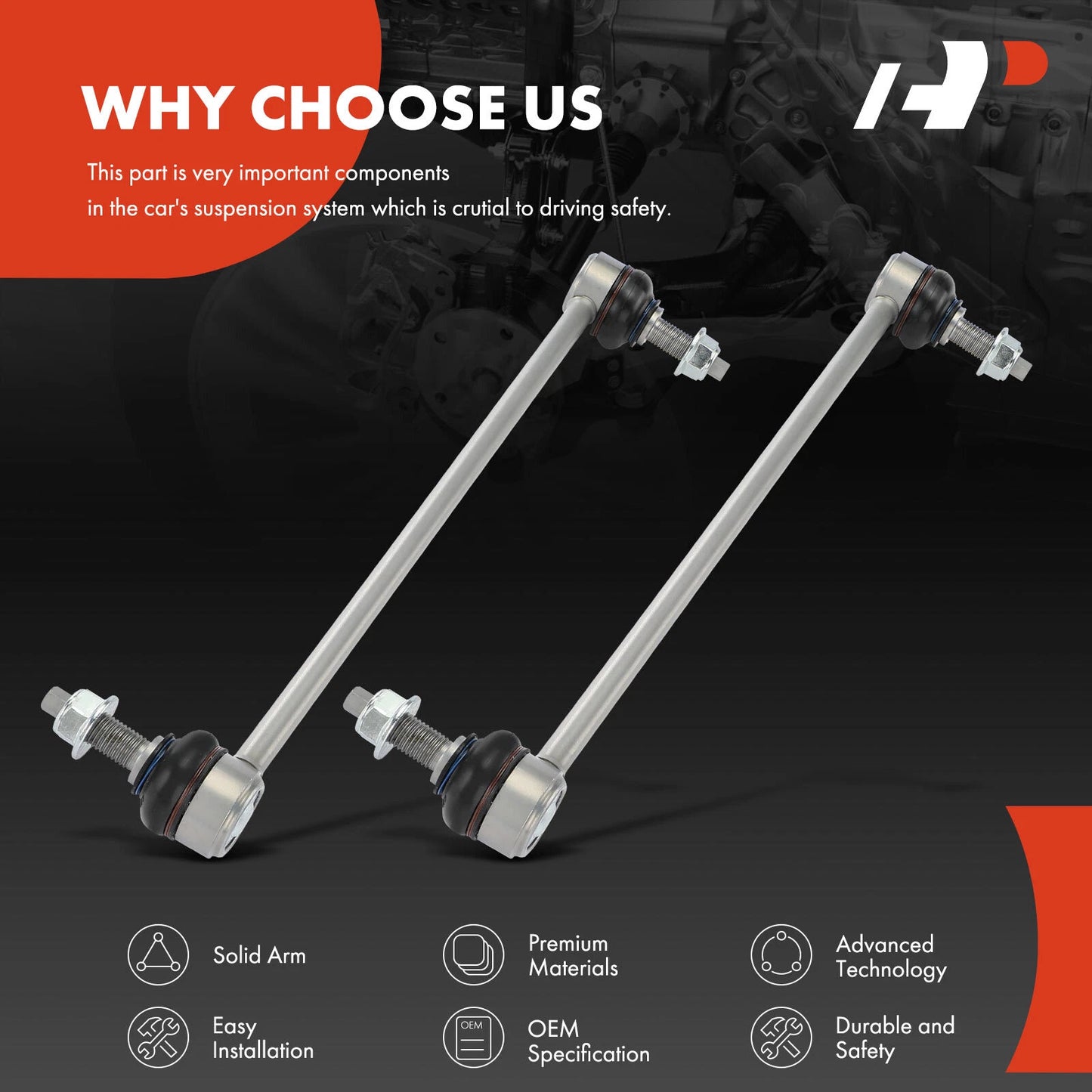 2X Front Sway Bar Link Kit for Mercedes-Benz CLA250 GLA250 (2014–2019)