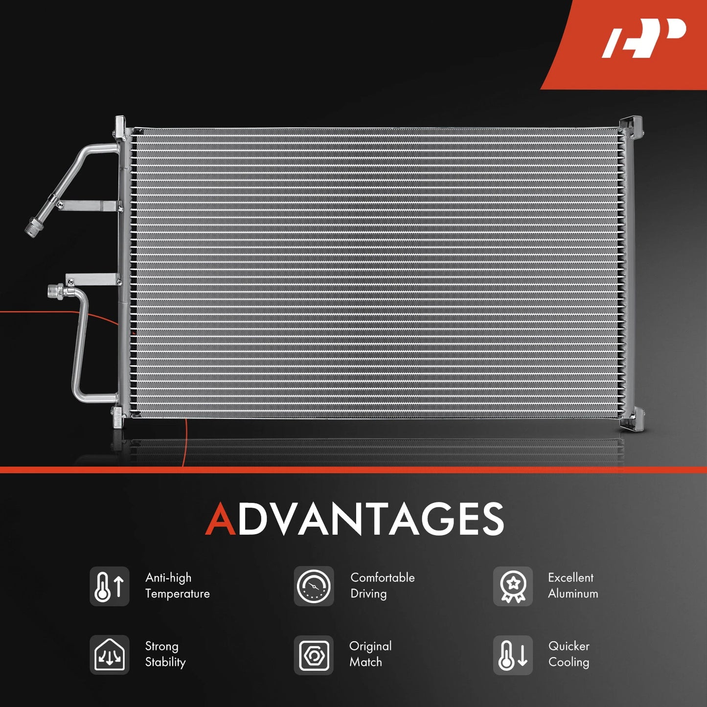 A/C Condenser with Bracket for Chevy C1500 Suburban C2500 C3500 GMC K1500 (1990–1999)