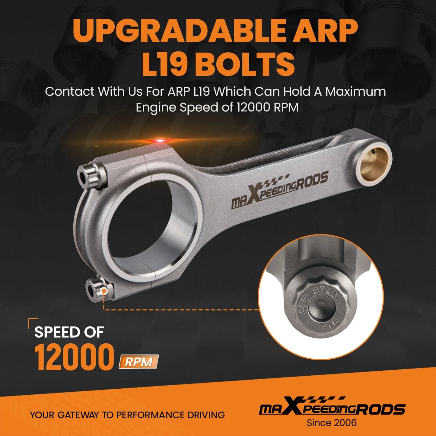 Connecting Rods for Chevy LS/SBC (1968–2004) H-Beam 6.100" 2.100" Pin 0.945"