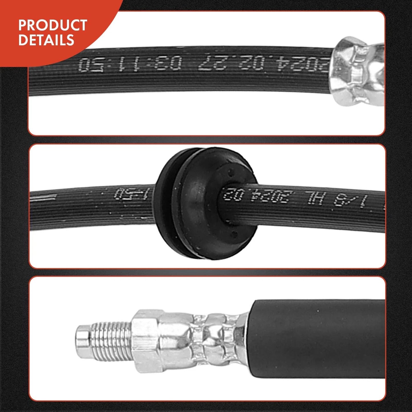 2X Front Brake Hydraulic Hose for Mercedes-Benz C350 (2009)