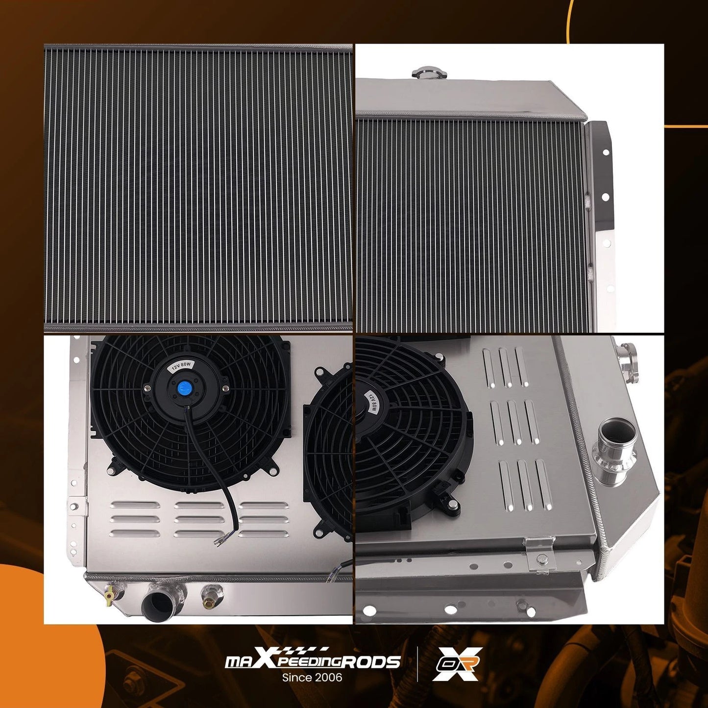 3 Row Radiator Fan Shroud Relay for Ford F-Series Truck Bronco (1968–1979)