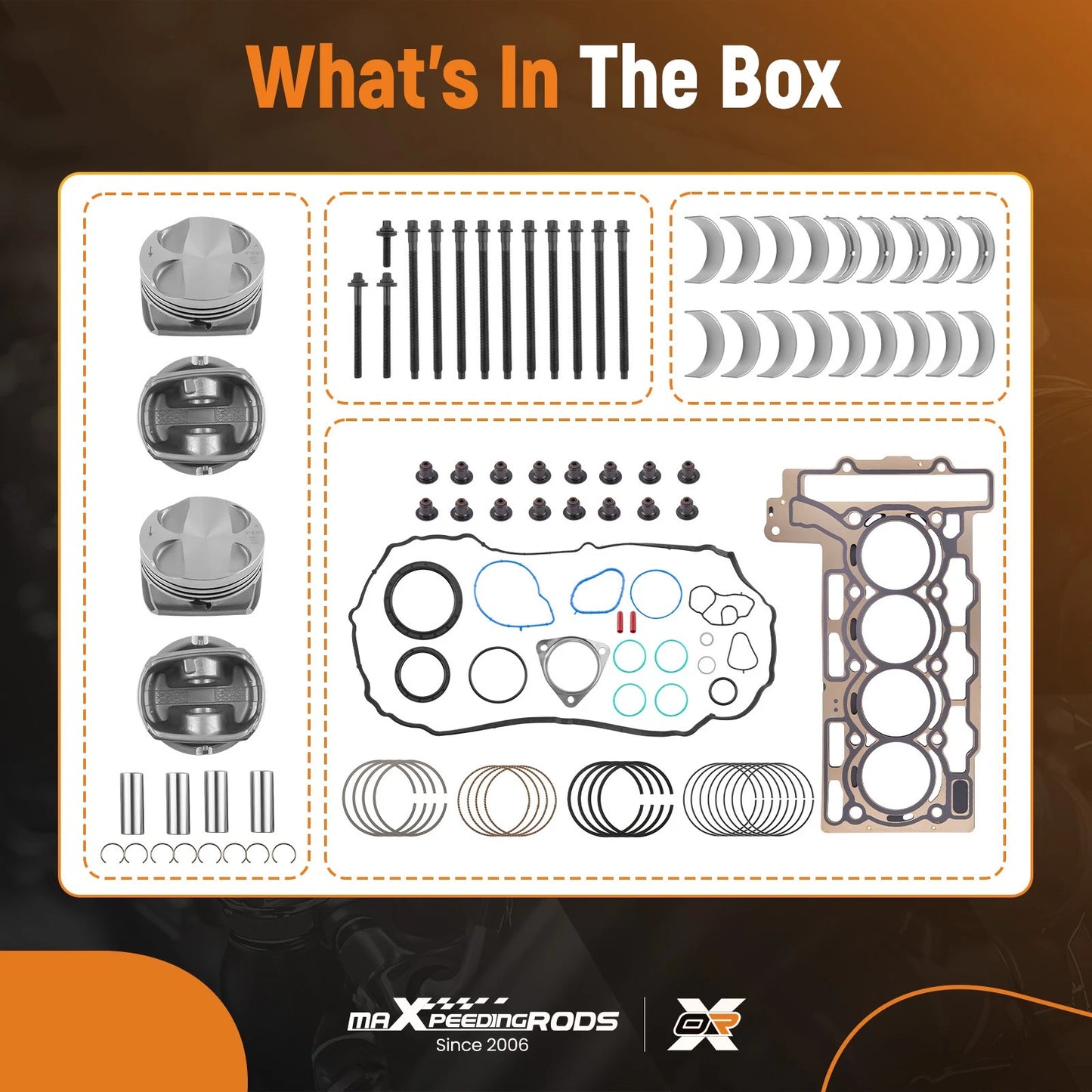 Engine Rebuild Piston Kit CR 11:1 for Mini Cooper R55 R56 R57 R60 (2007–2016)