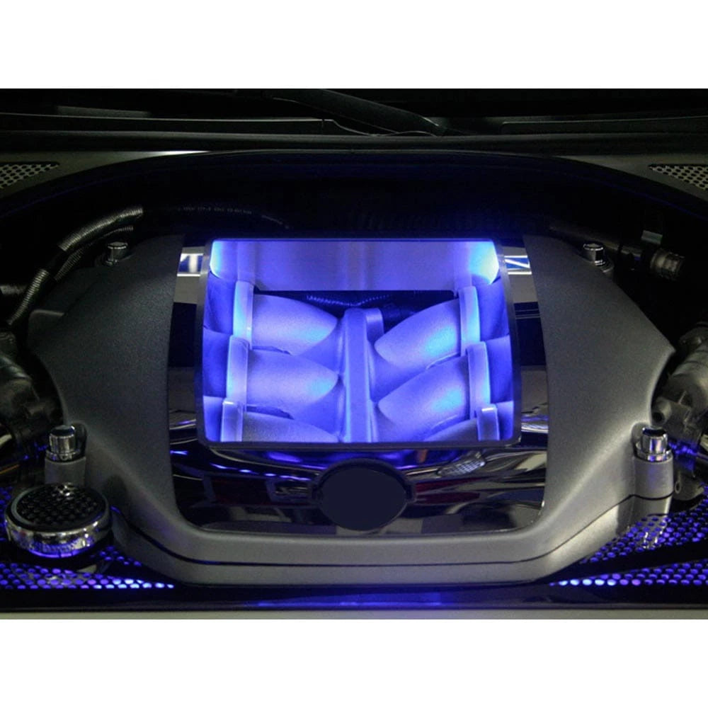 Engine Shroud Cover Kit Stainless Steel with White LED for Nissan GT-R (2009–2010)