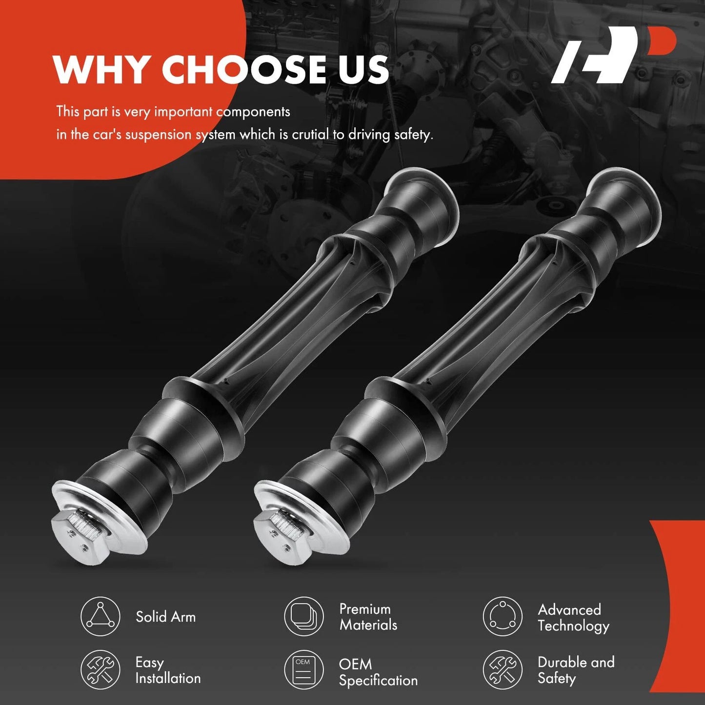 2X Front Side Sway Bar Link for Chevrolet Silverado 1500 (2007–2016)
