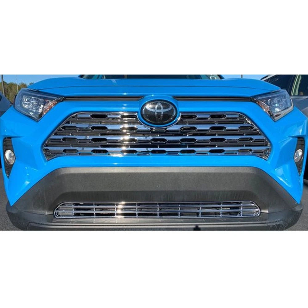 2pc Grille Insert Replacement for 2019–2021 Toyota RAV4 Chrome Plated