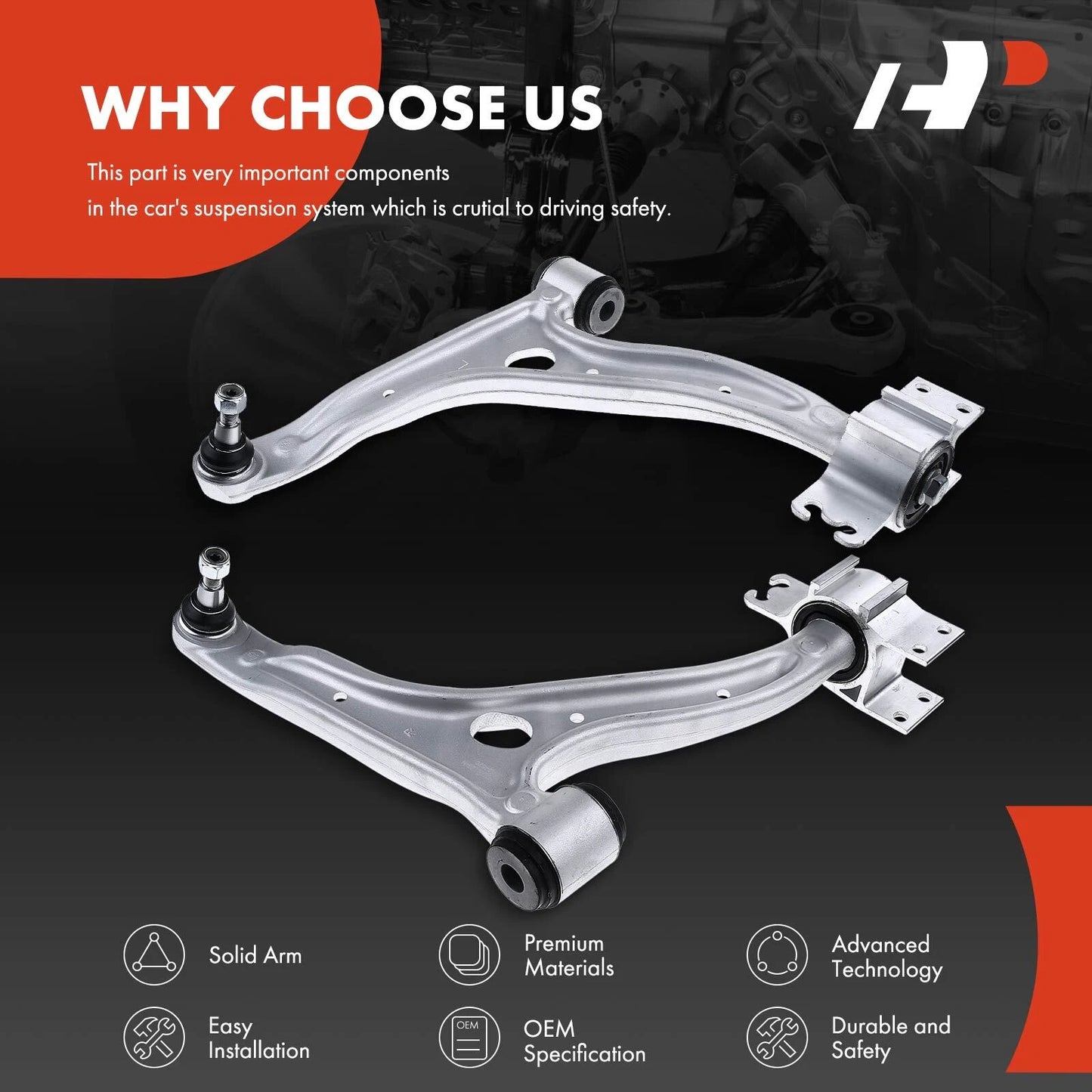 2X Front Lower Control Arms for Mercedes-Benz CLA250 (2014–2020)