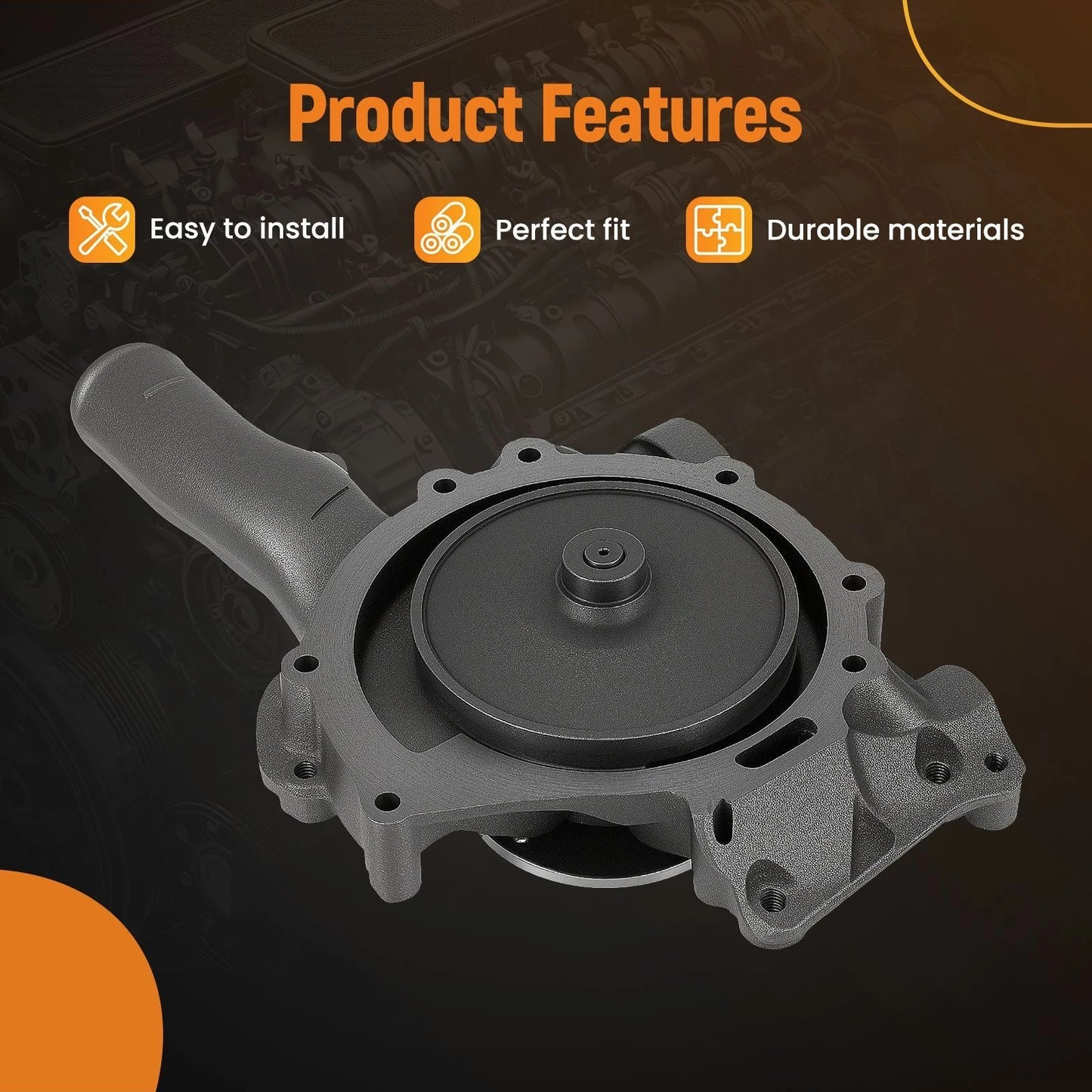 Coolant Water Pump for Detroit Diesel Mercedes-Benz (A906) 2010–2012