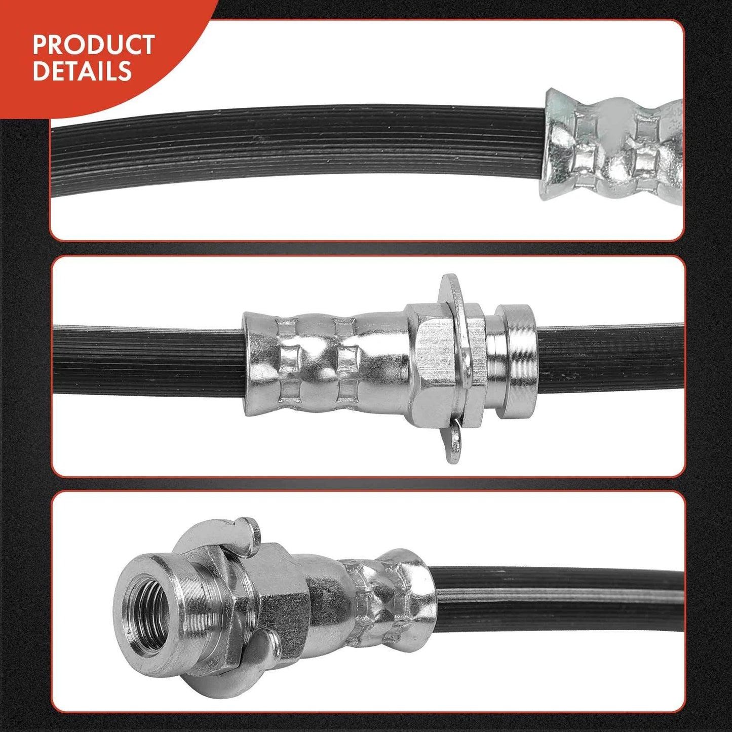 2X Front Brake Hydraulic Hose for Chevrolet GMC C3500HD (1991–2002)