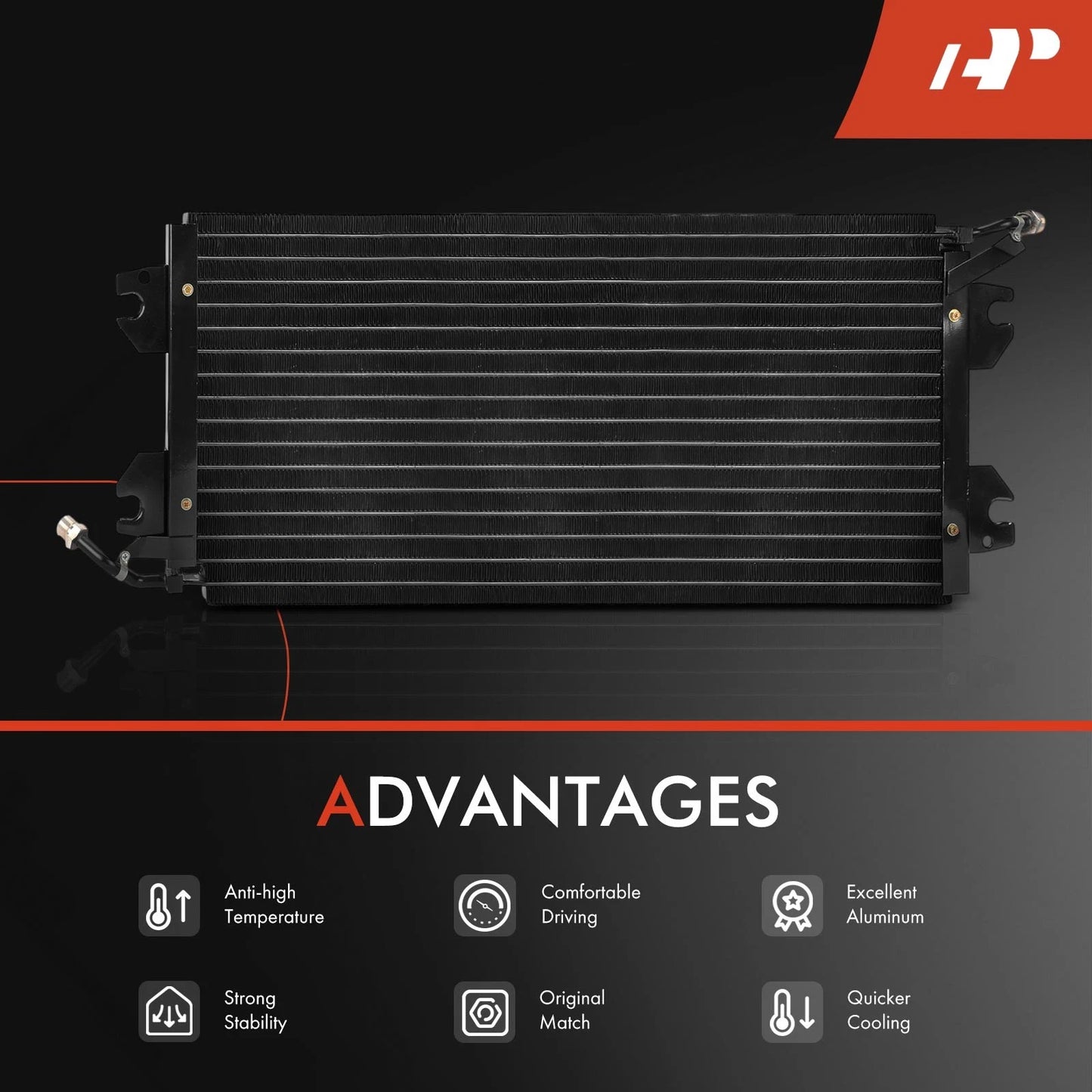 A/C Condenser with Bracket for Chevrolet P30 G10 G20 G30 GMC G1500 (1970–1999)