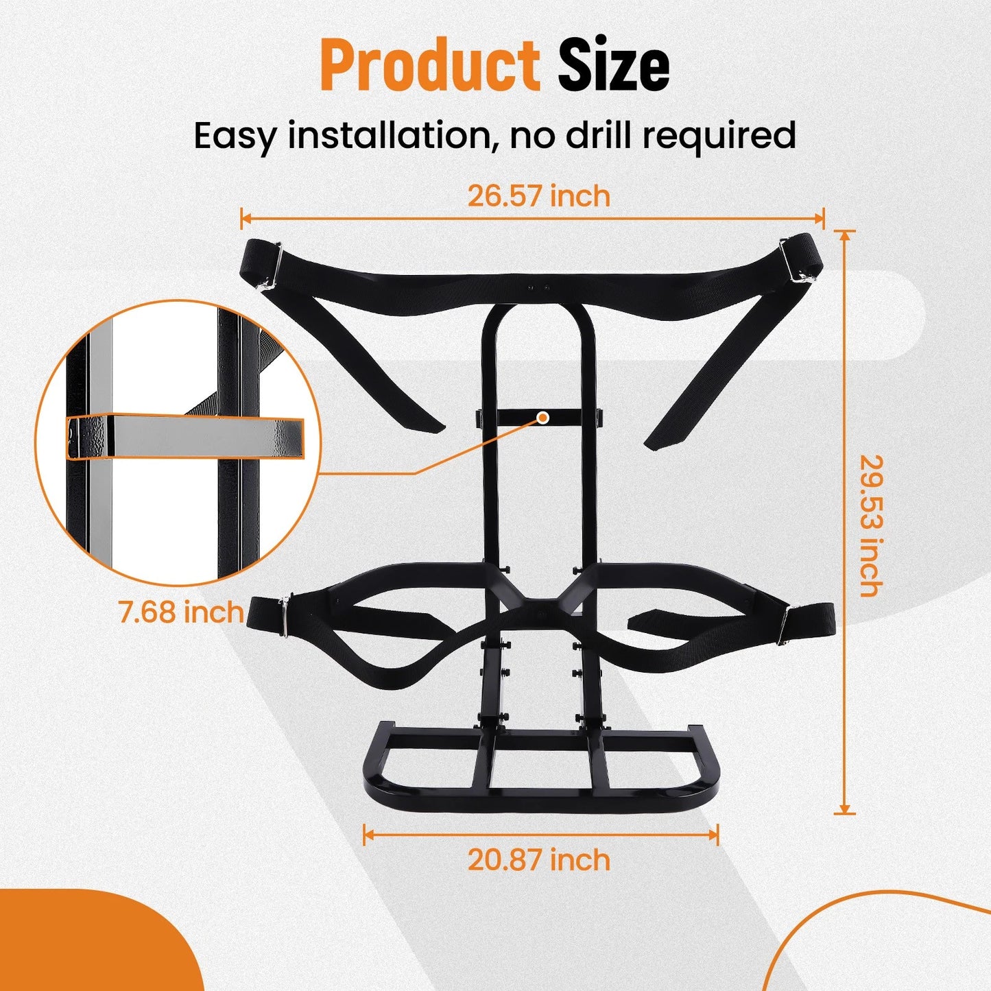 Golf Bag Carrier Mount Rack for Club Car, Yamaha & EZGO (Steel) (2014–2018)