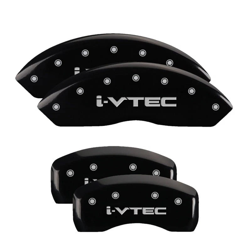 Caliper Covers Set of 4 Black with i Vtec Logo for 2016 Acura RDX (2016–2018)