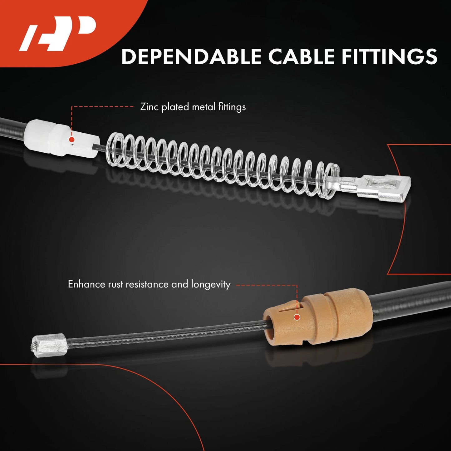 2X Rear Parking Brake Cable for Chevy Silverado 1500 GMC Sierra 1500 (2007–2013)