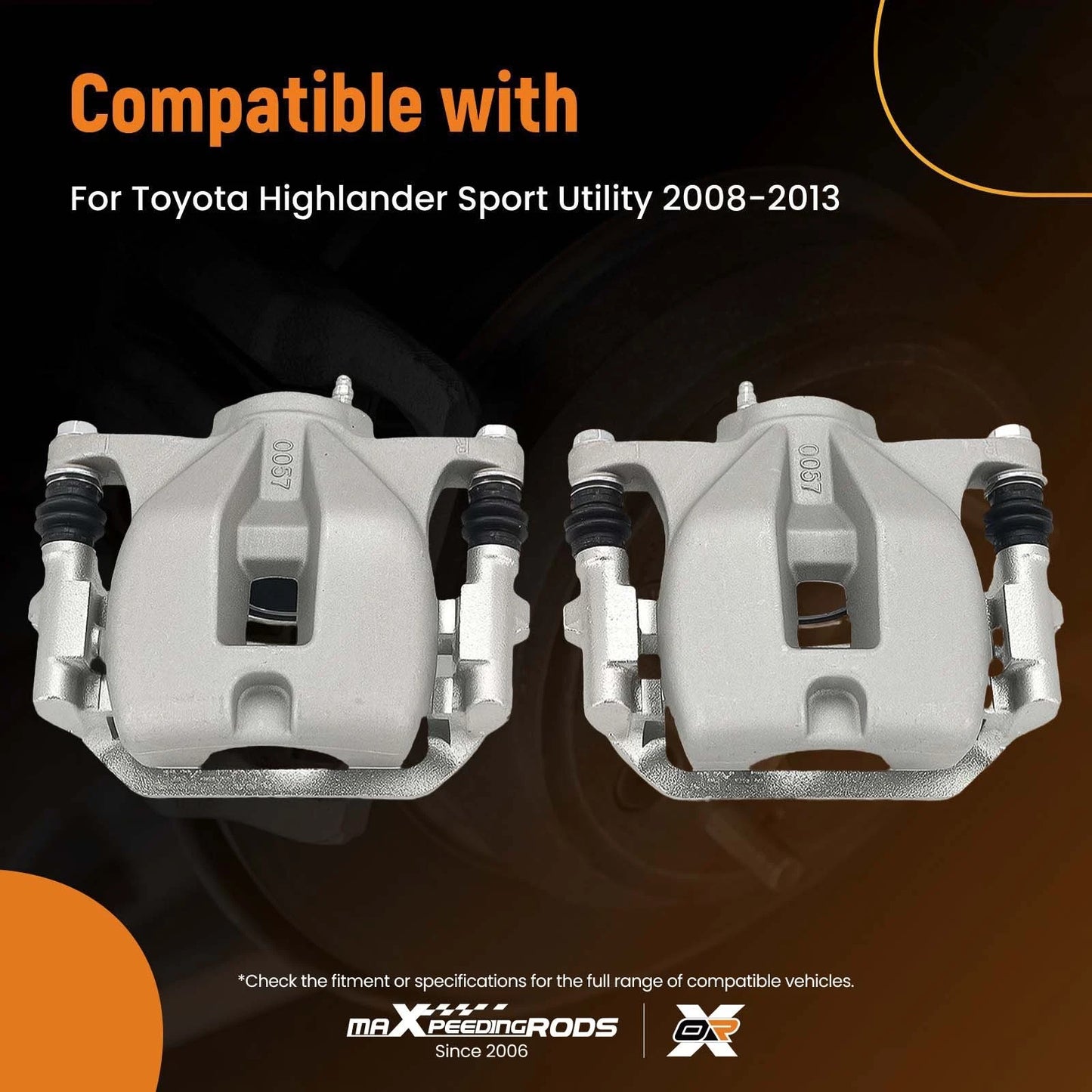 Disc Brake Caliper Set Rear for Toyota Highlander (2008–2013)