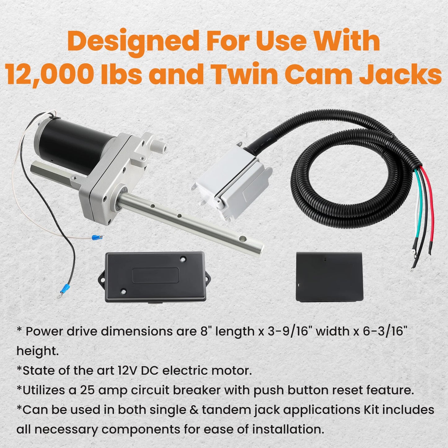 Electric Trailer Jack Kit for Jeep Wrangler (2018–2021)
