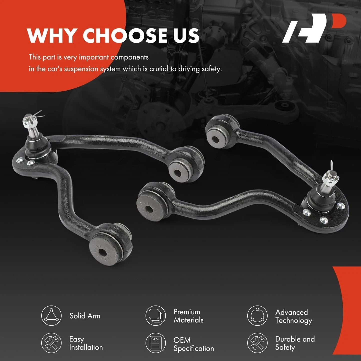 2X Front Upper Control Arm with Ball Joint for Chevy Tahoe GMC