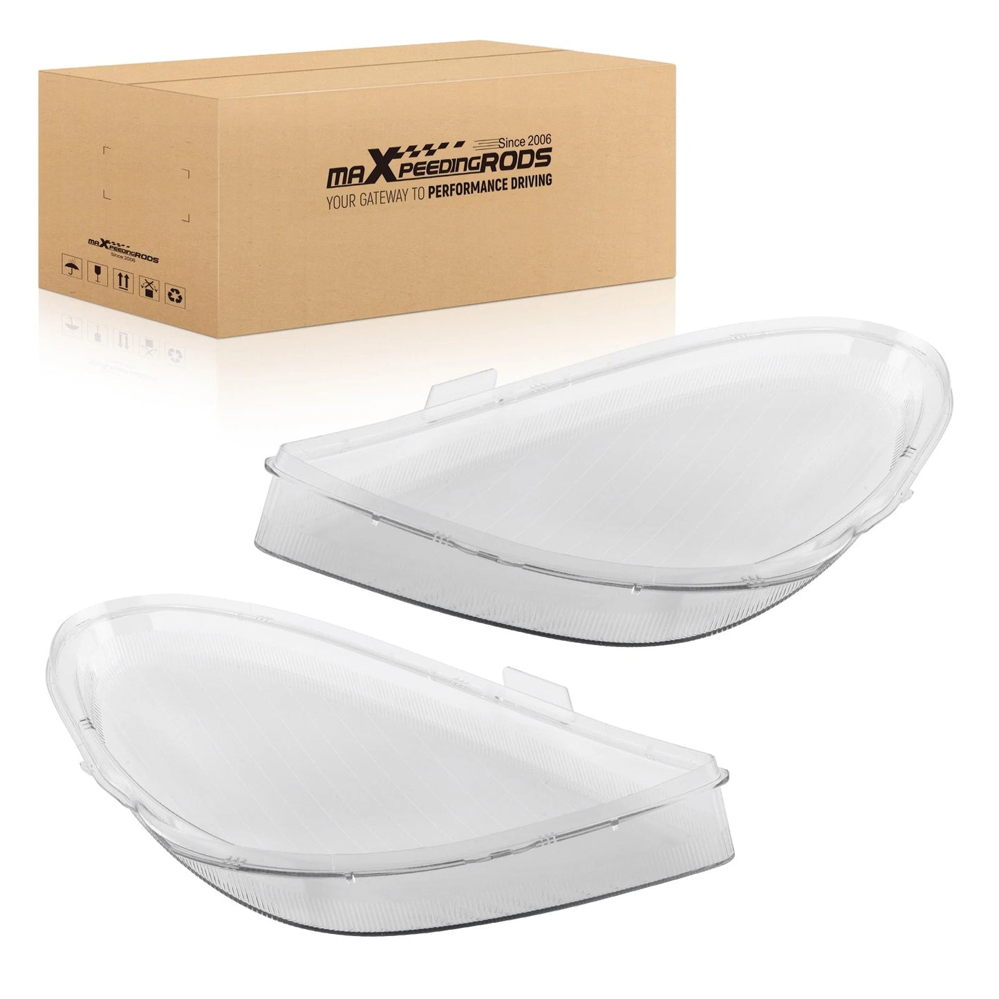 Headlight Lens Cover Front Pair for Mercedes-Benz R171 SLK (2005–2011) Clear