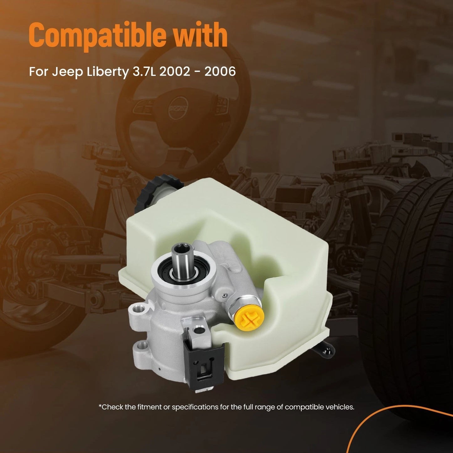 Front Power Steering Pump With Reservoir for Jeep Liberty (2002–2006)