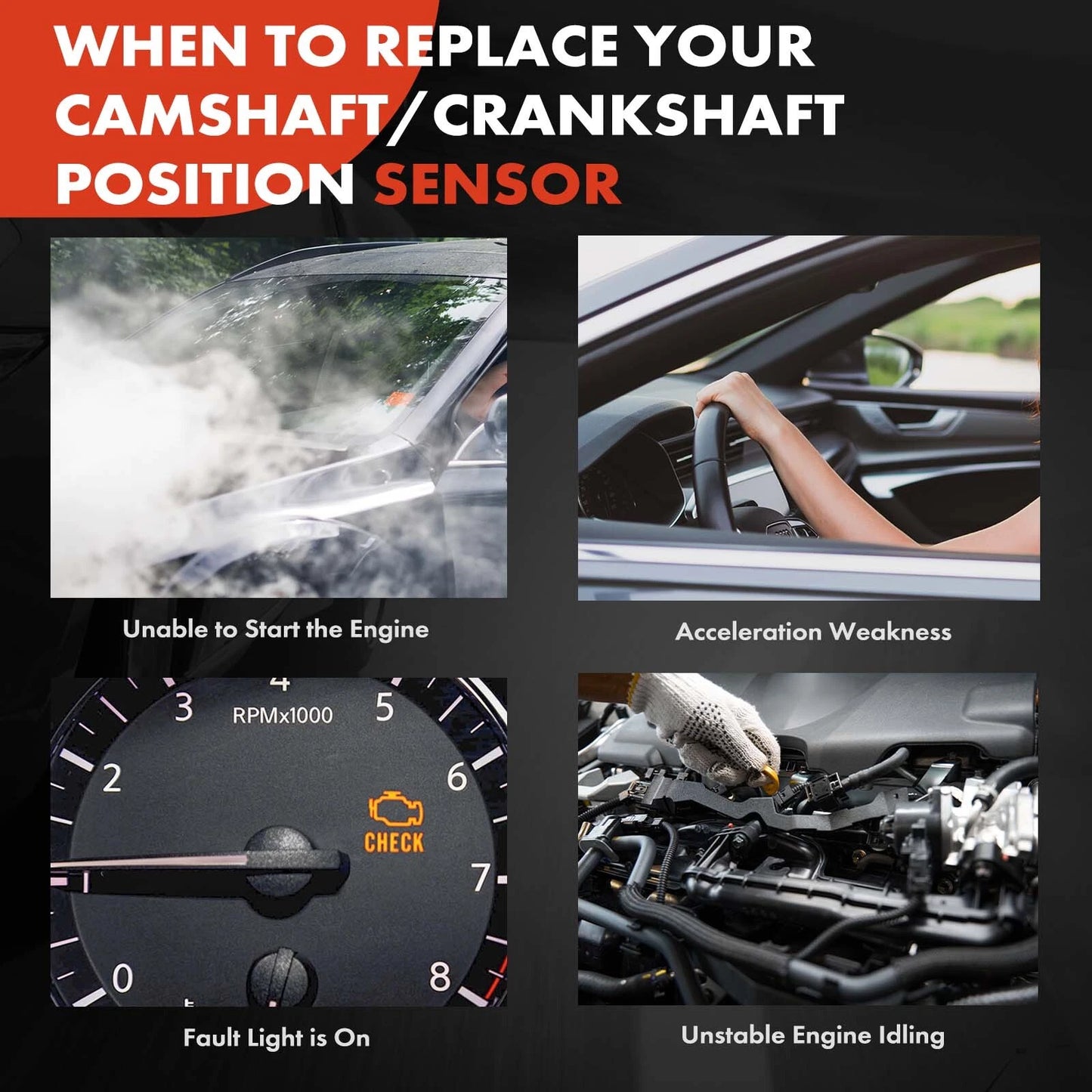 4X Camshaft & Crankshaft Position Sensor for Chevy Cadillac Saturn