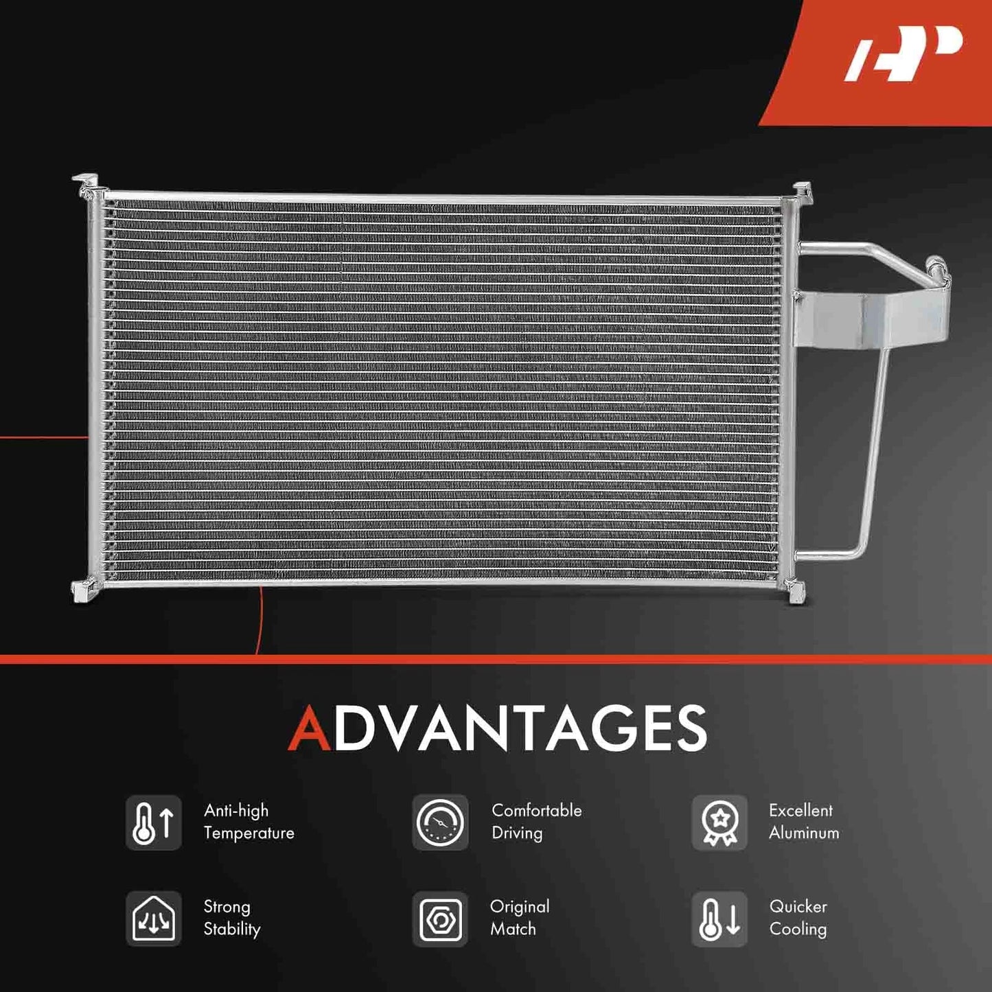 A/C Condenser with Bracket for Buick Reatta Riviera Cadillac Eldorado (1988–1991)