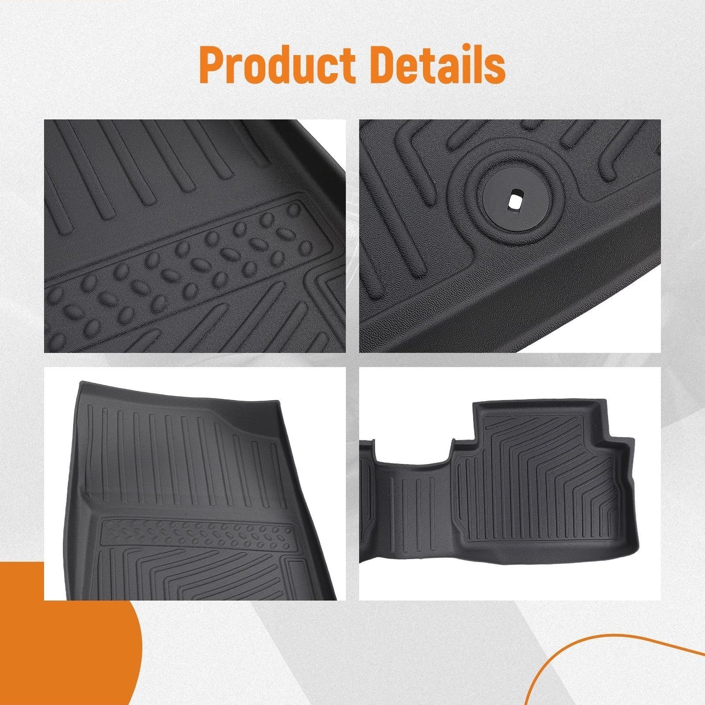 Anti-Slip TPE Floor Mats Liner for Hyundai Santa Fe 5 Seat (2021–2023)