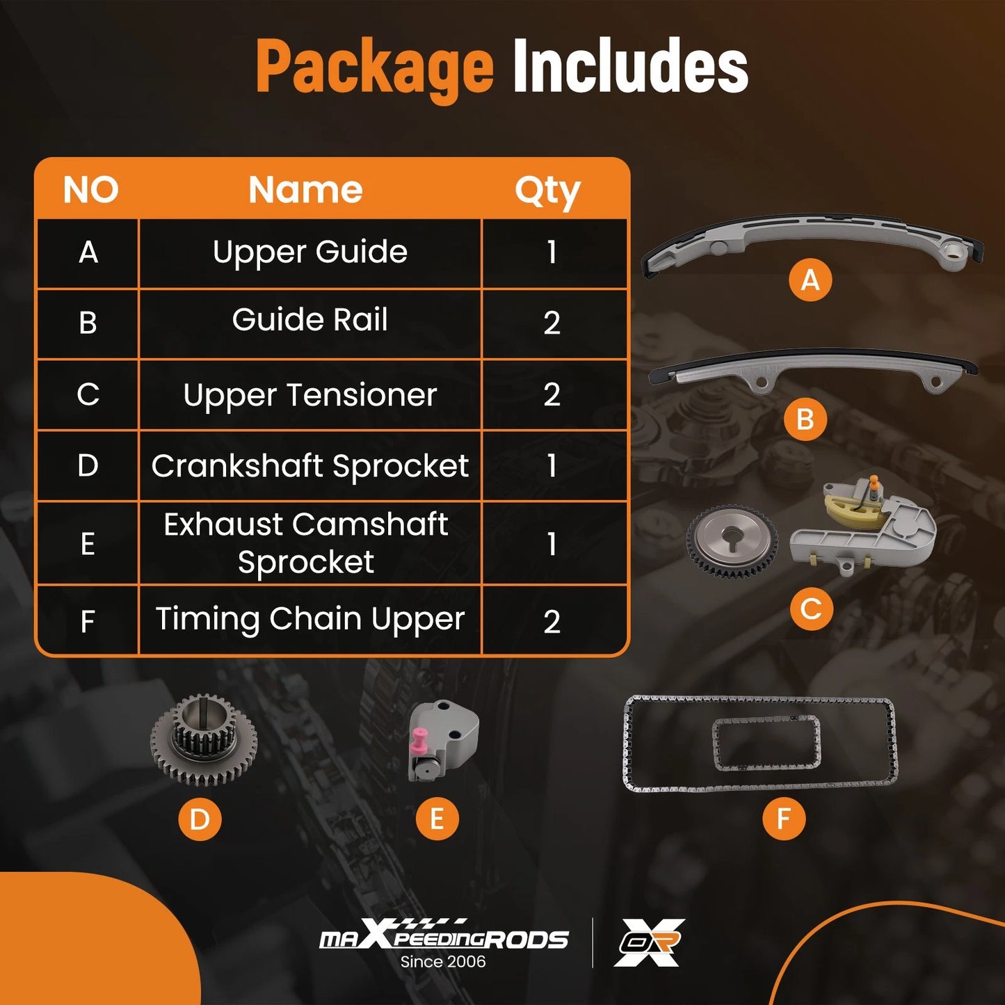 Engine Chain Assembly Set for Nissan Altima 2.5L (2002–2006)
