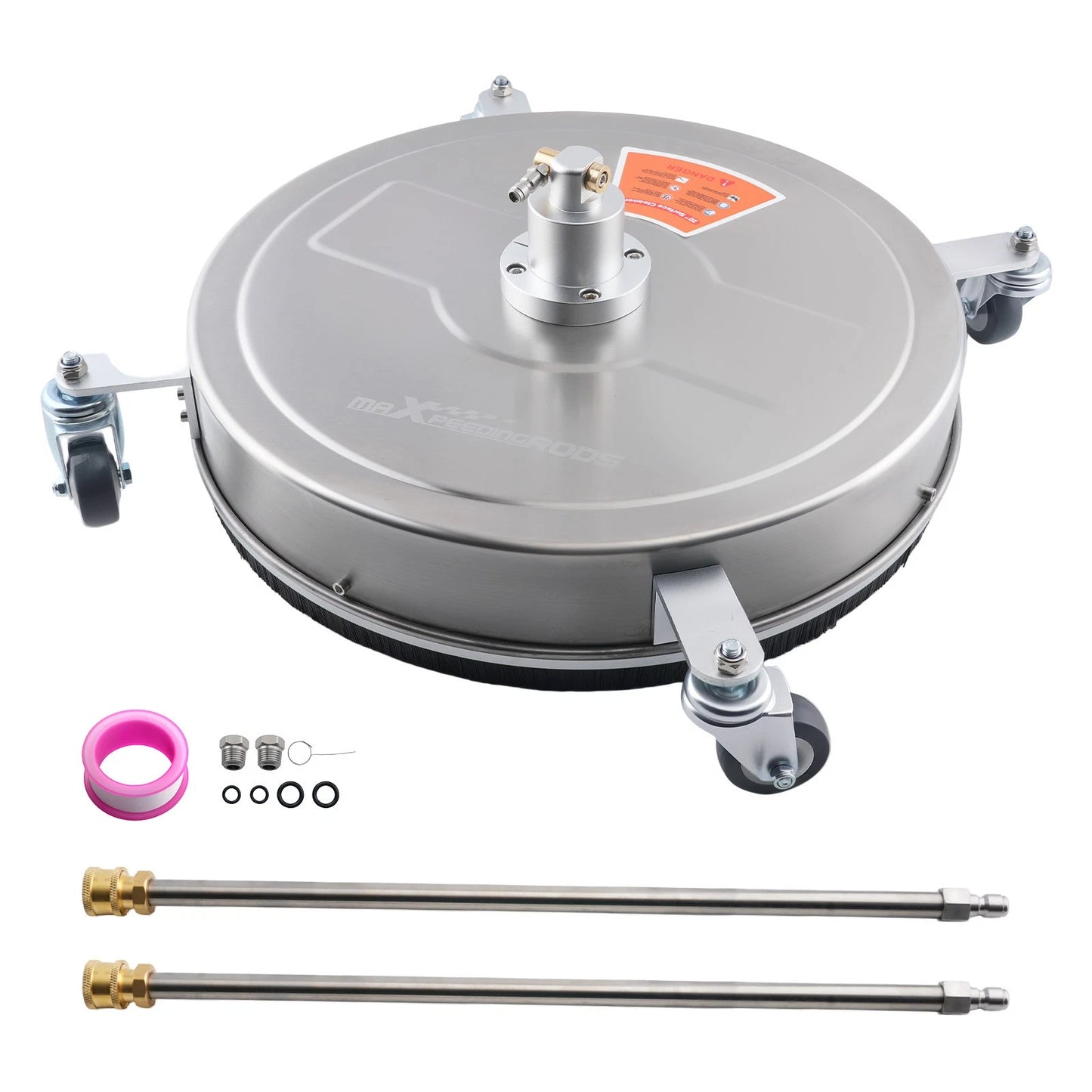 20" High Pressure Washer Surface Cleaner for 4200PSI w/ 2 Extension Wands Filter