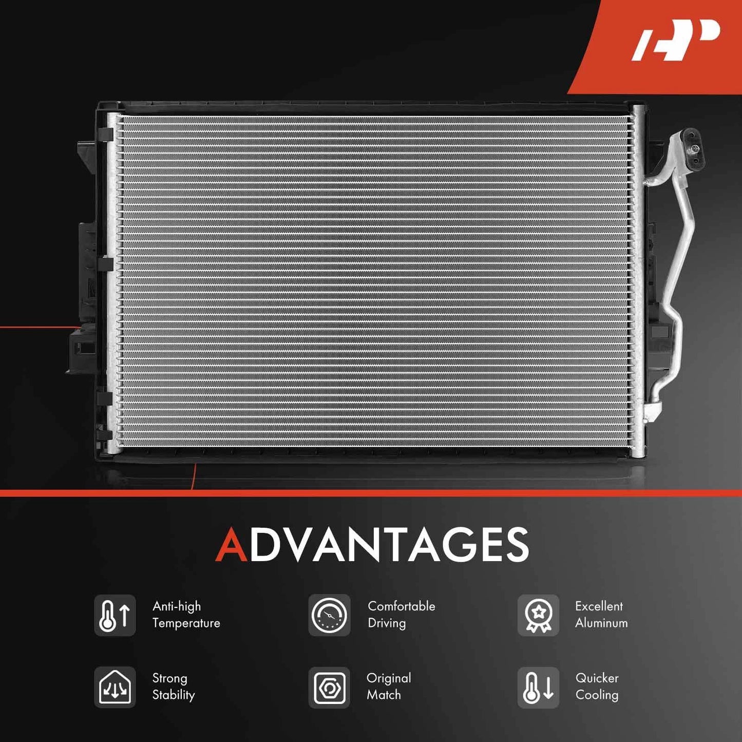 A/C condenser with receiver drier & bracket for Mercedes-Benz C216 (2007–2014)