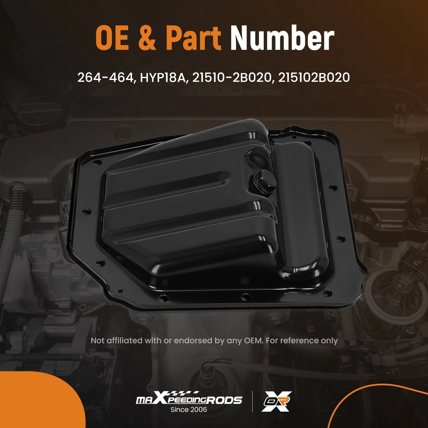 Engine Oil Pan for Kia Rio Sedan 1.6L (2012–2016) 21510-2B020 Steel