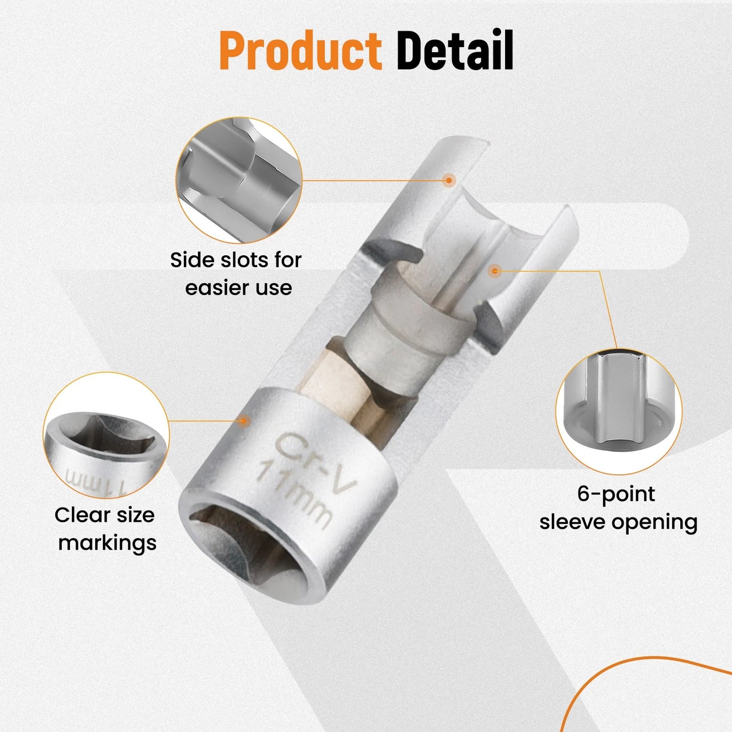 Diesel Injector Fuel Line Socket Wrench for Thermo Switches (10–22mm)