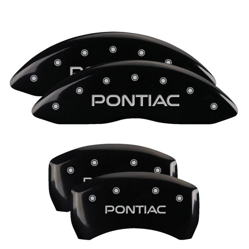 Front and Rear Black Caliper Covers for 1998-2002 Pontiac Firebird by MGP