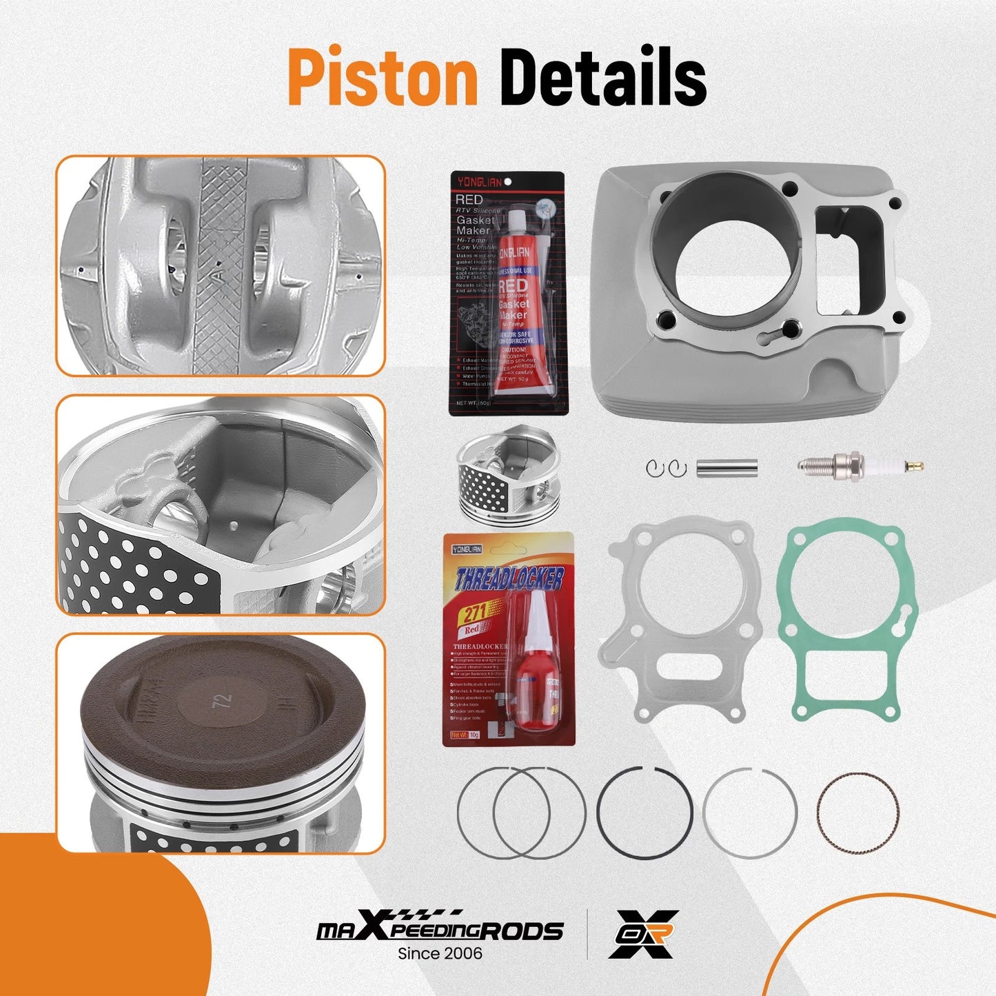 Cylinder Piston Kit for Honda TRX250TE Recon 250 (2002–2021)