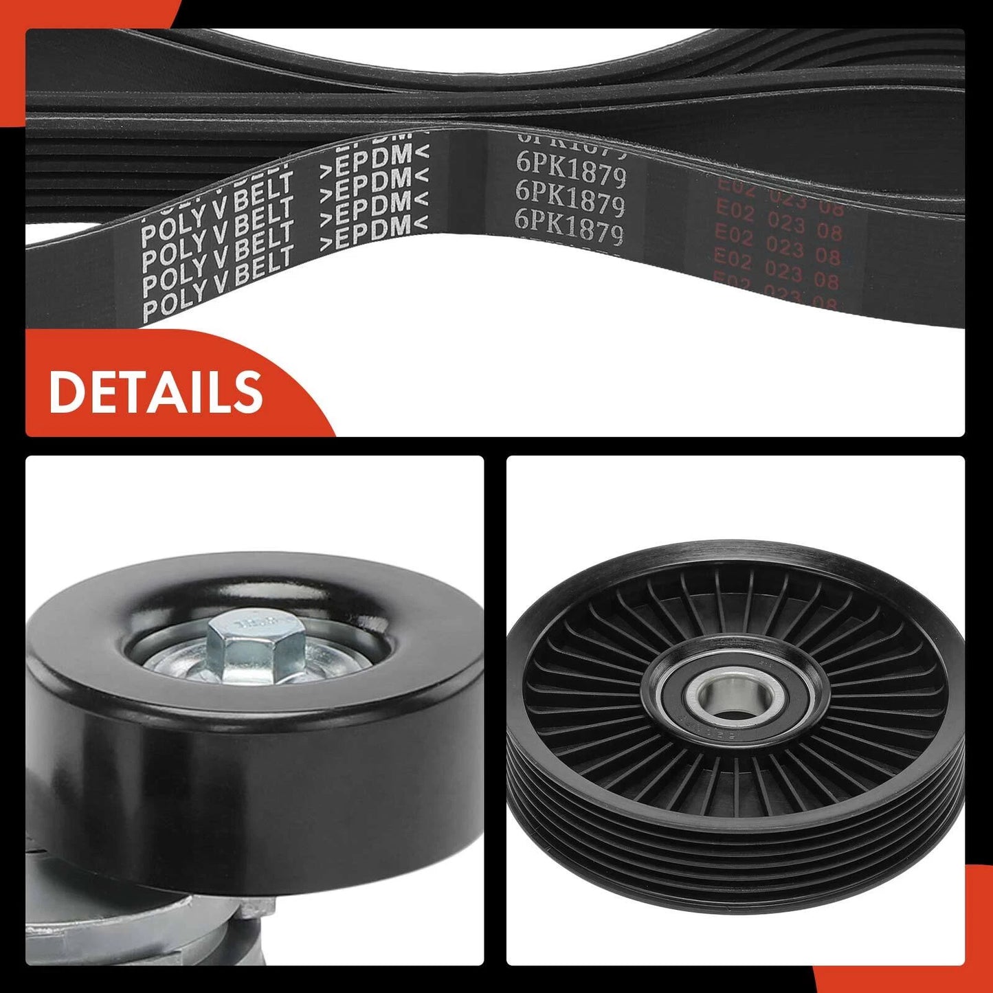 3X Serpentine Belt Drive Component Kit for Chevy Aveo Pontiac L4 (2004–2011)