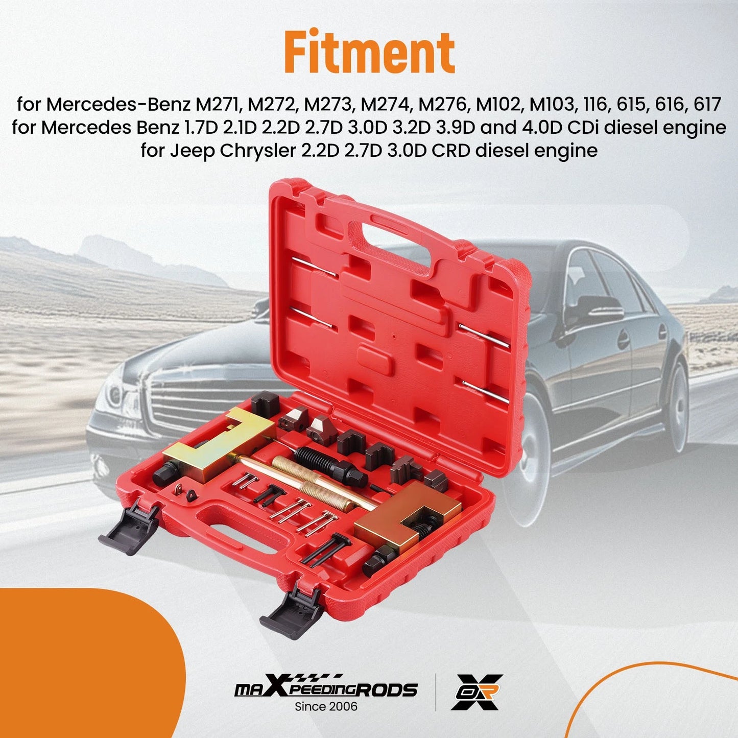Engine Timing Chain Breaker Riveting Tool Kit for Mercedes-Benz M103/M271 (1986–2002)