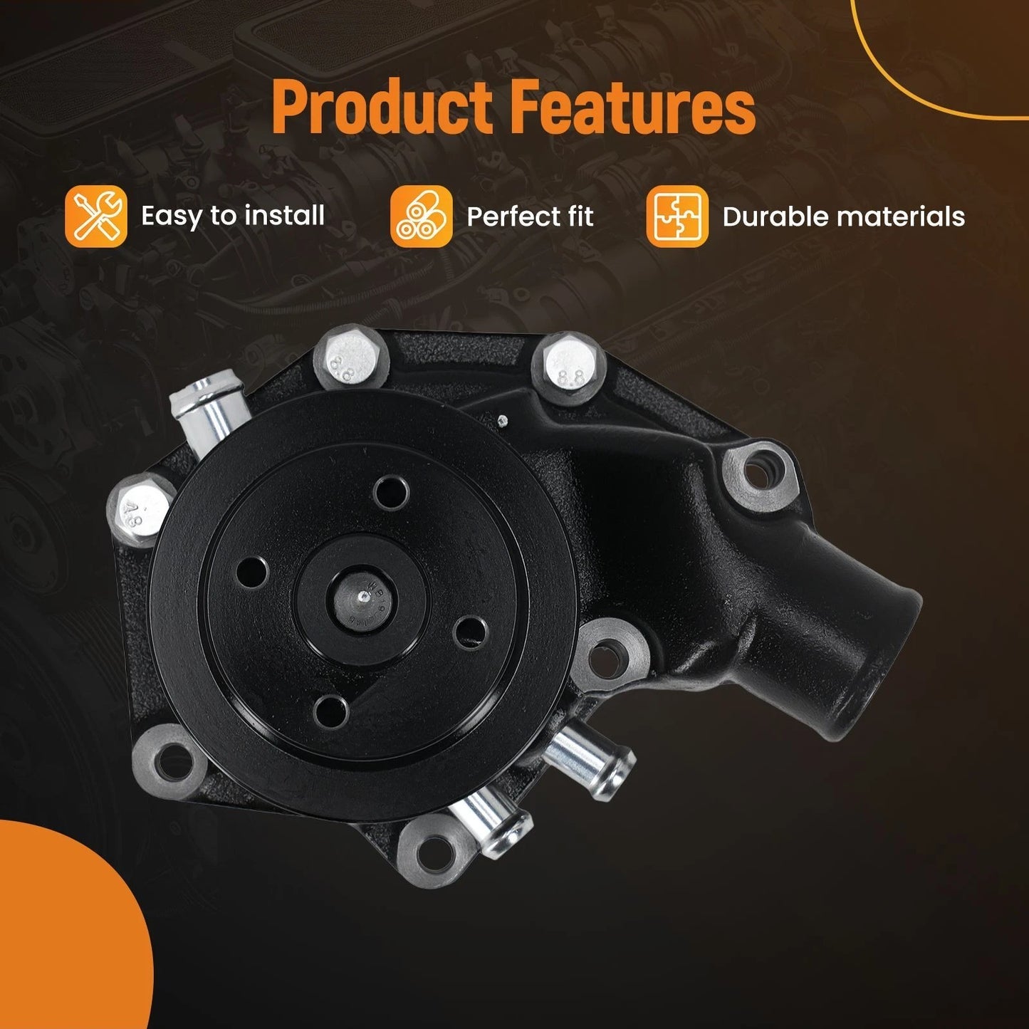 Engine Water Pump for John Deere 1840 1845F 1850 2030 2040 (1962–1970)