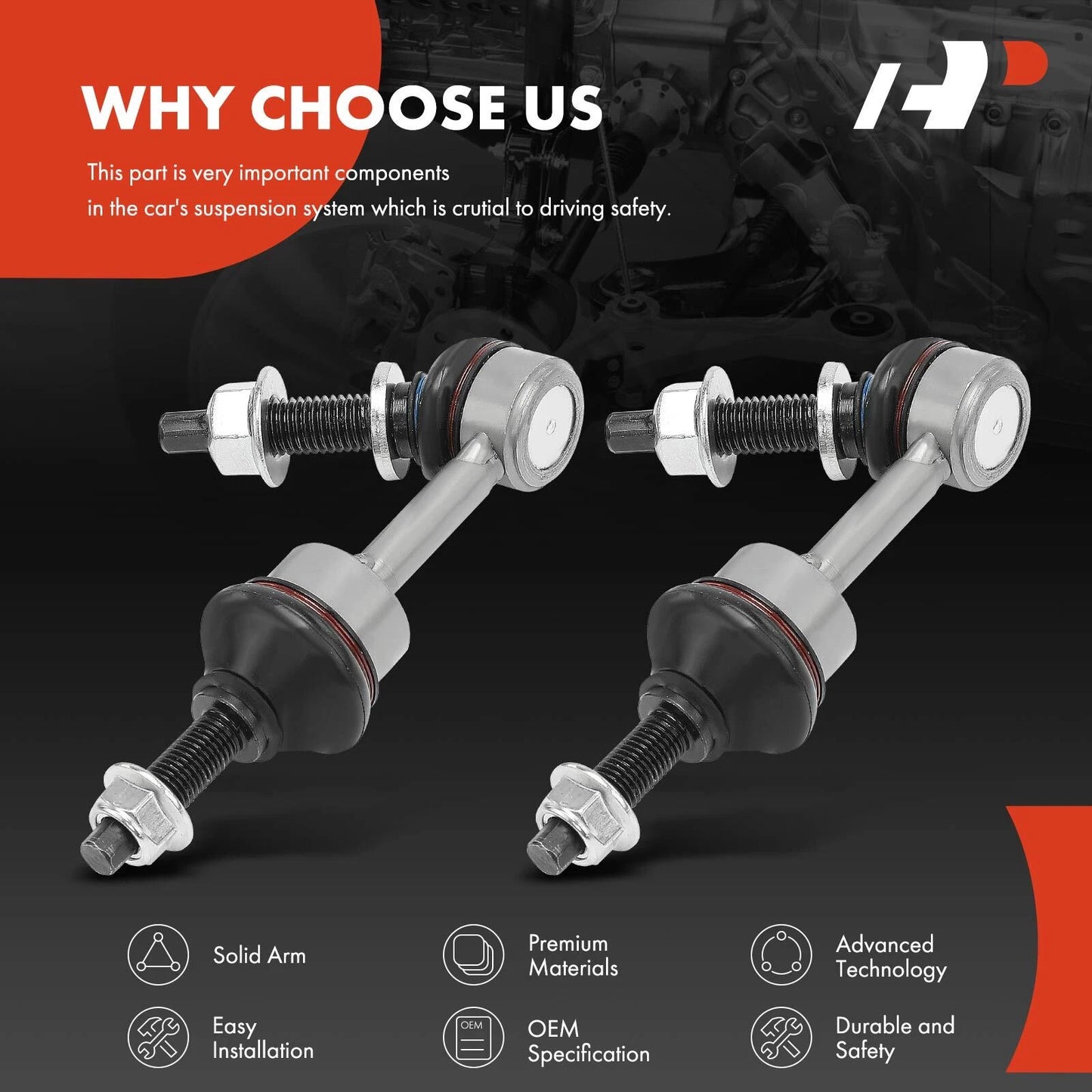 2X Front Sway Bar Link for Chevy Tahoe GMC Yukon Cadillac (2021–2023)