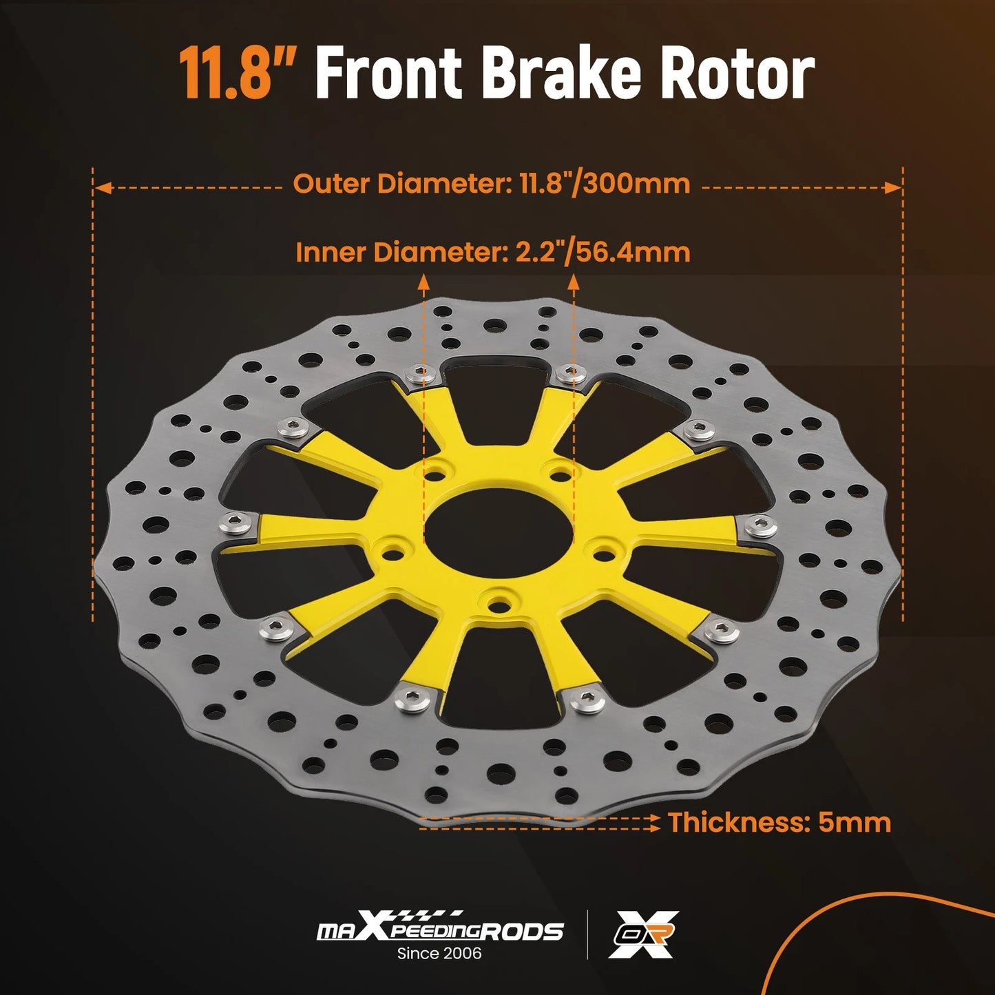 11.8" Front Brake Rotor Disc for Harley-Davidson Touring (2014–2015)