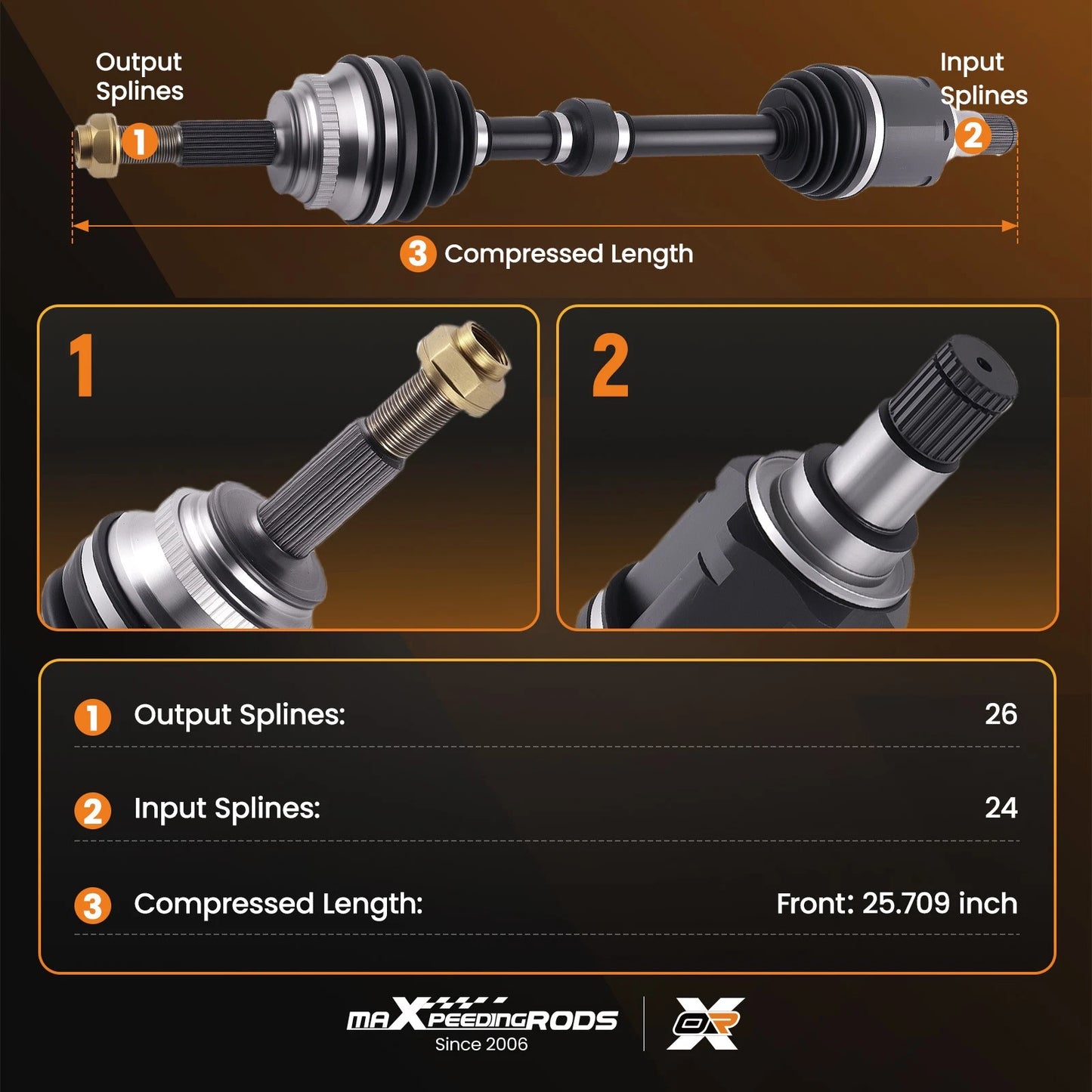 Front Driver CV Axle Joint Shaft for Toyota Camry (2012–2017)