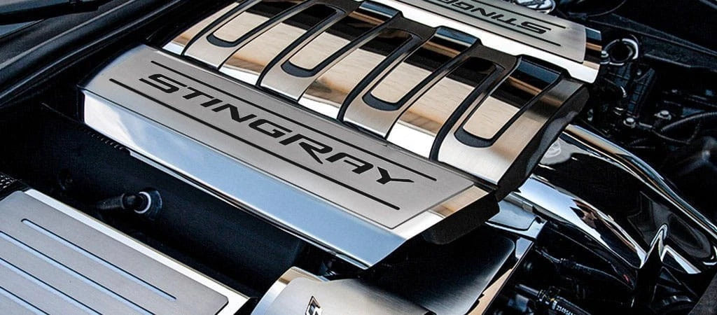 Fuel Rail Covers Black Vinyl Stingray Inlay for 2014-2019 Chevrolet Corvette