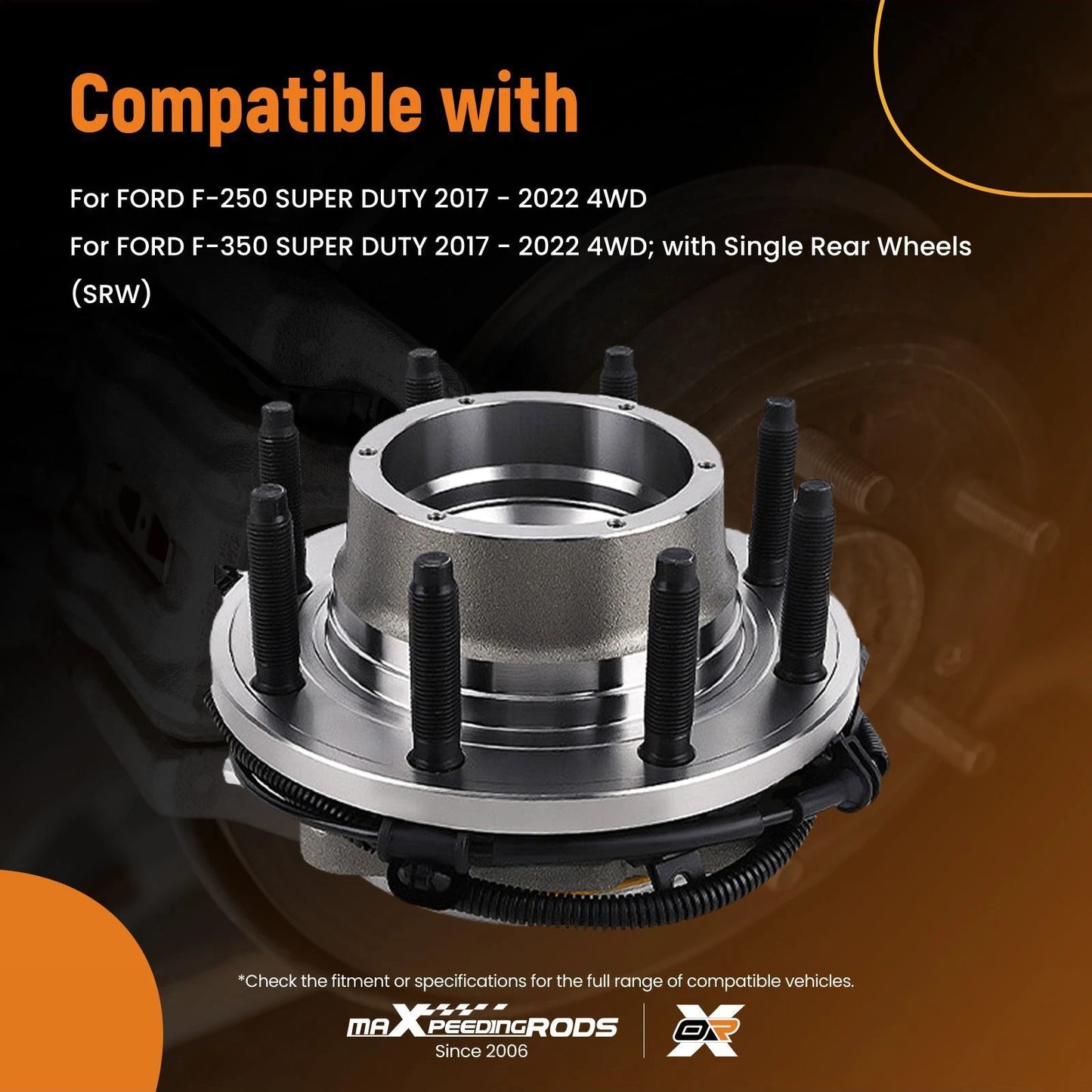 Front Wheel Hub Assembly Pair for Ford F-250 F-350 Super Duty 4WD (2017–2022)