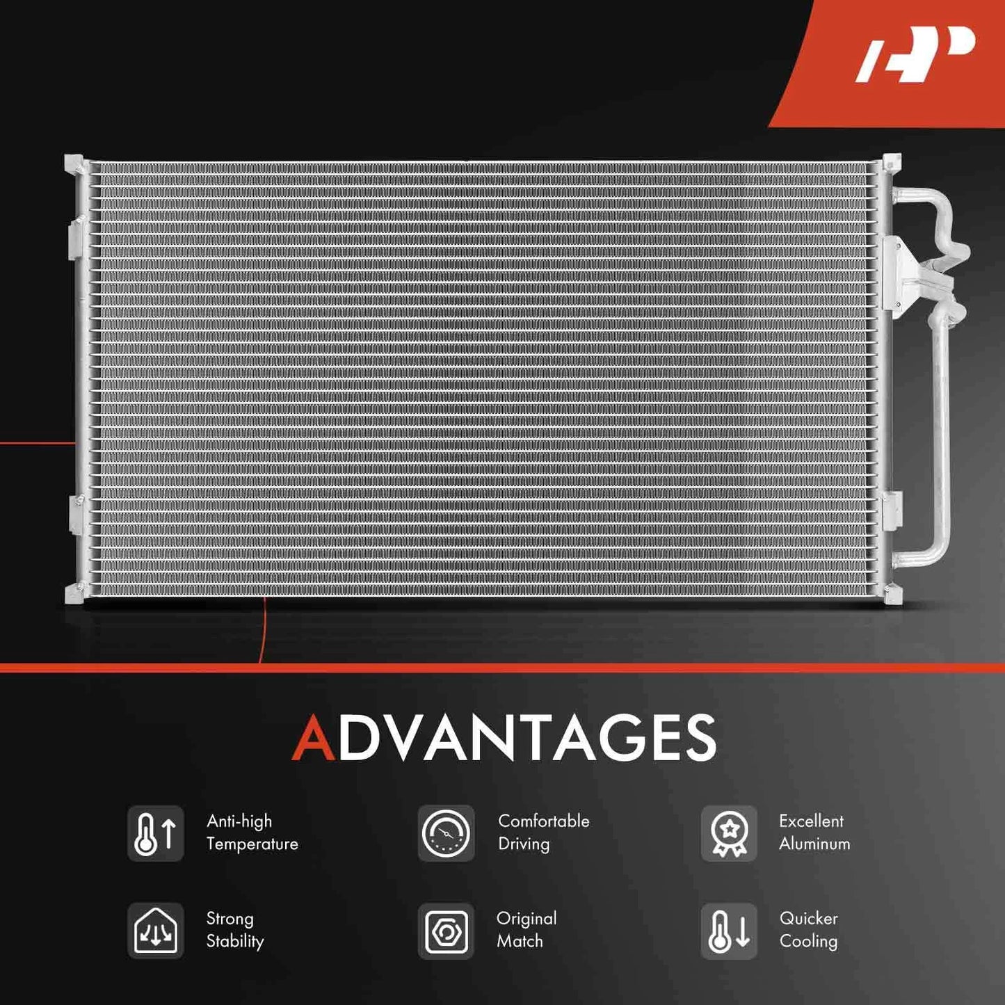 A/C Condenser with Bracket for Chevy Blazer S10 GMC Sonoma (1995–2005)