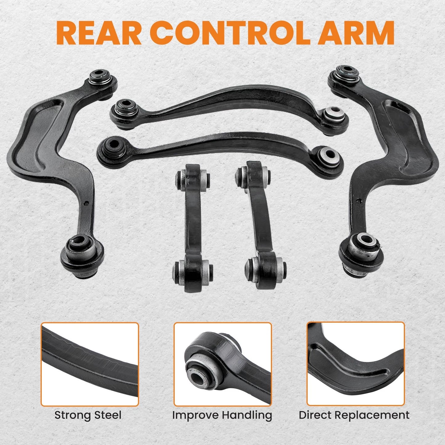 6 Rear Upper Control Arms for Chevy Traverse GMC Acadia (2009–2017)