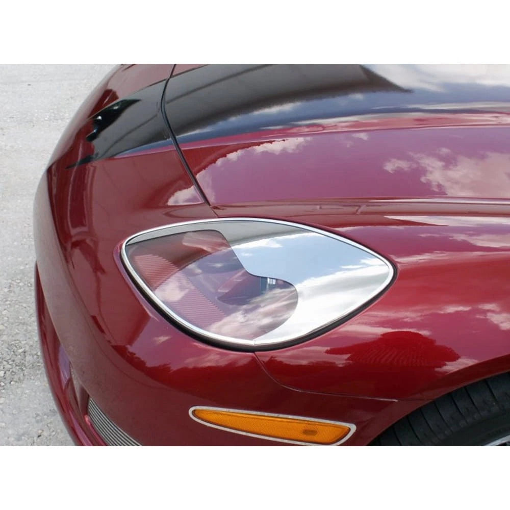2pc Chrome ABS Aggressive Eyebrow Kit for 2005-2013 Chevy Corvette C6