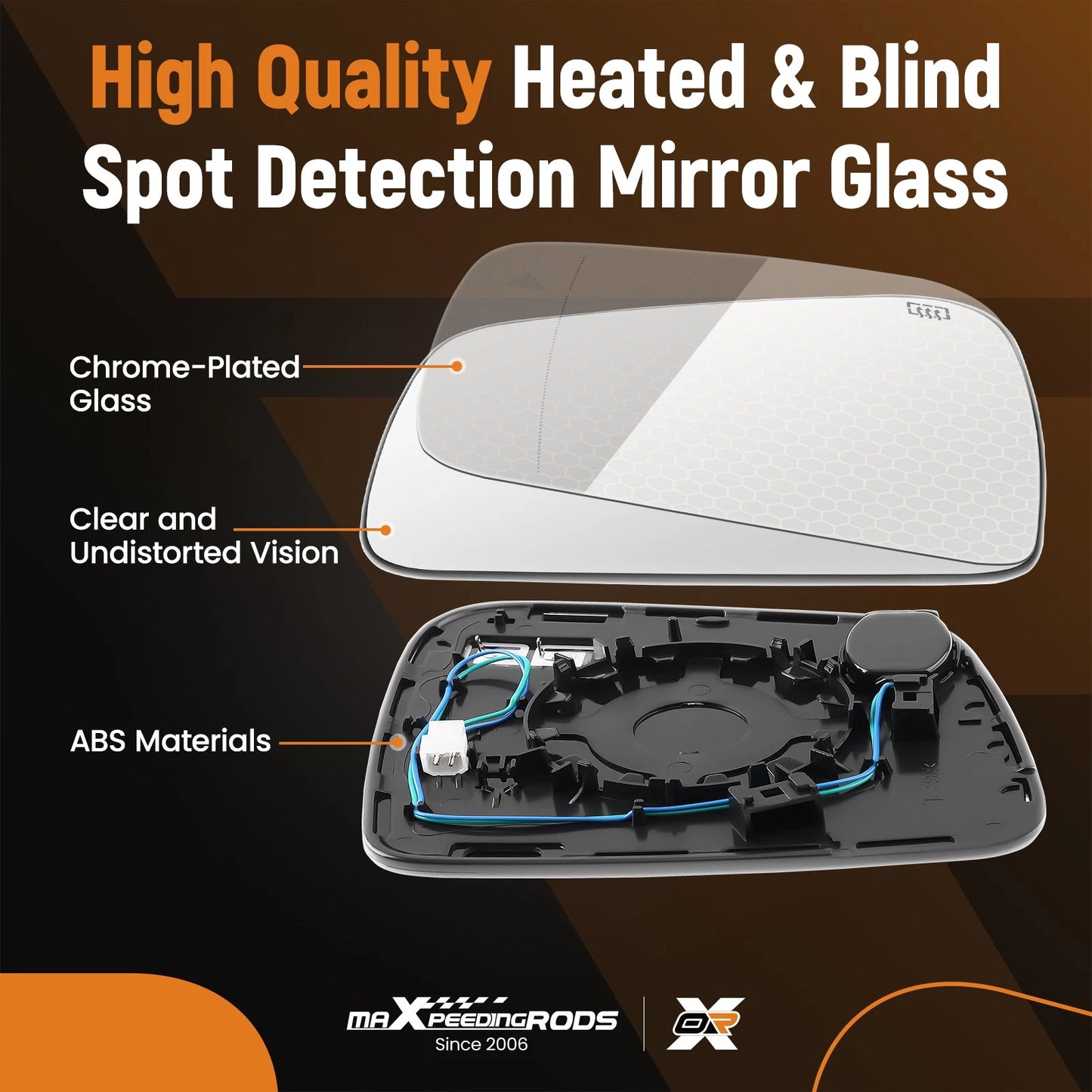 Heated Driver Side Mirror Glass for Jeep Grand Cherokee / Dodge Durango (2021–2021)