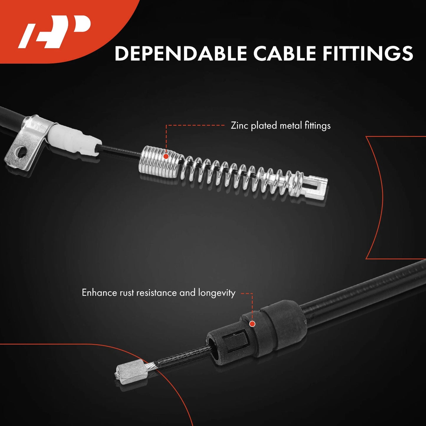 2X Rear Parking Brake Cable for Chevrolet Silverado 2500 HD GMC Sierra