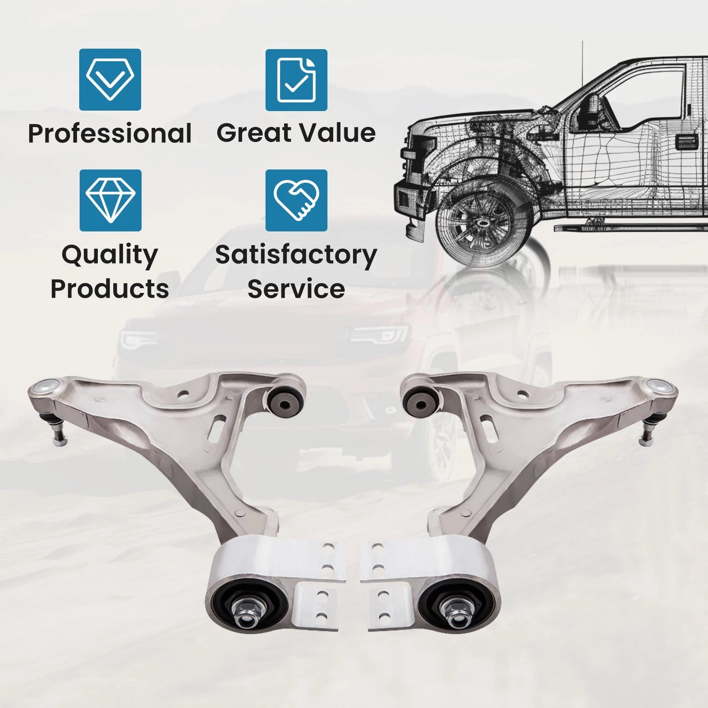 2x Front Lower Control Arm Set for Cadillac DTS Buick Lucerne (2006–2011)