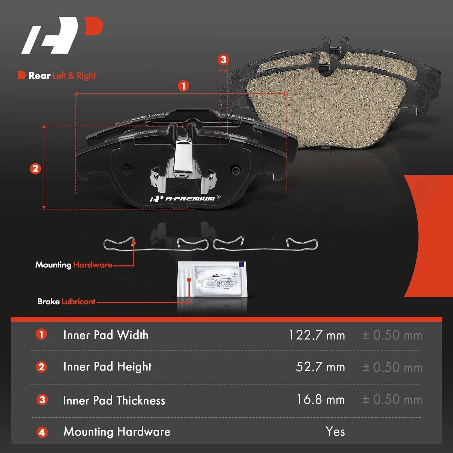 8x Ceramic Brake Pads for Mercedes-Benz GLK250 (2013–2015)