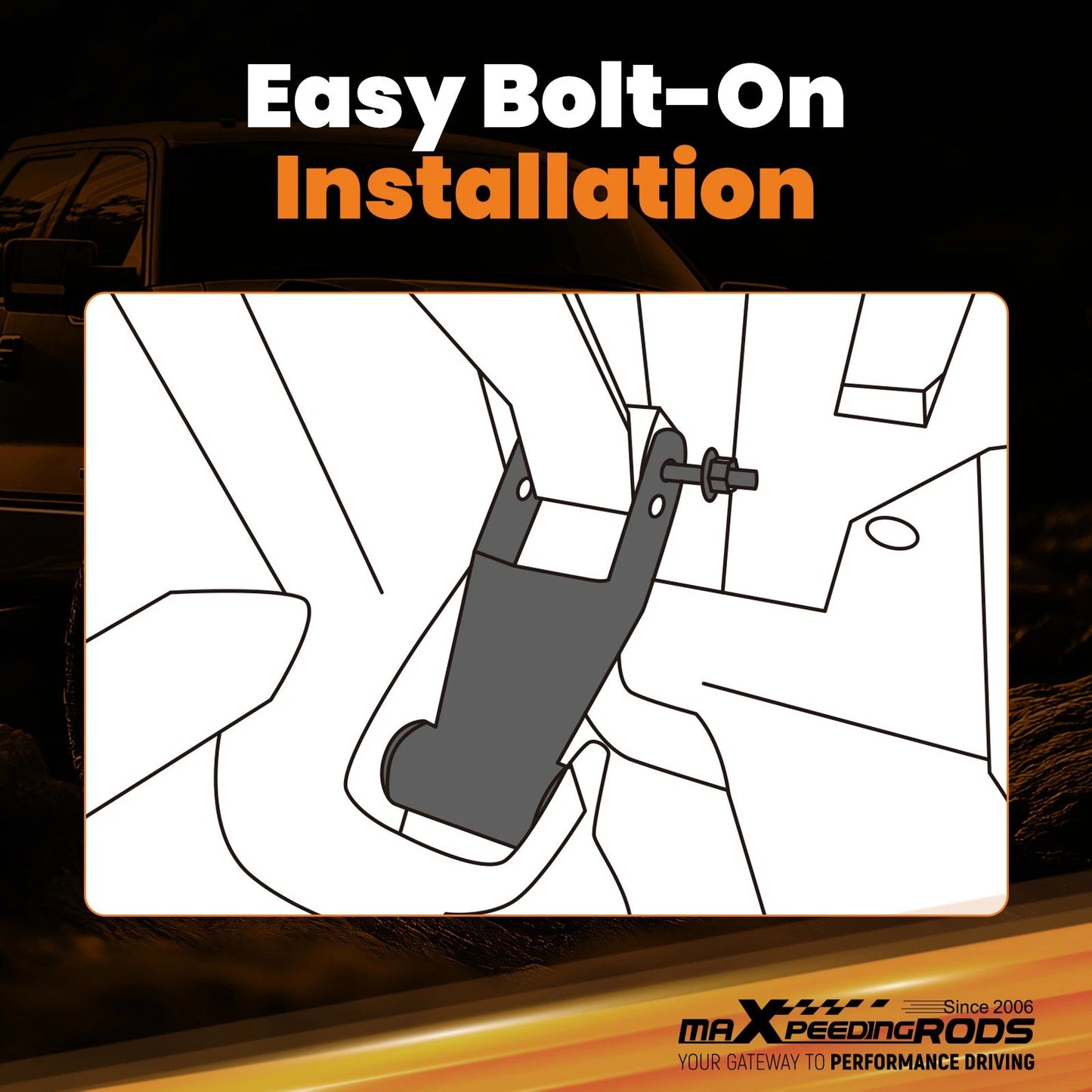 2" Lowering Shackle for Chevy Silverado GMC Sierra 1500 (2019–2024) Rear