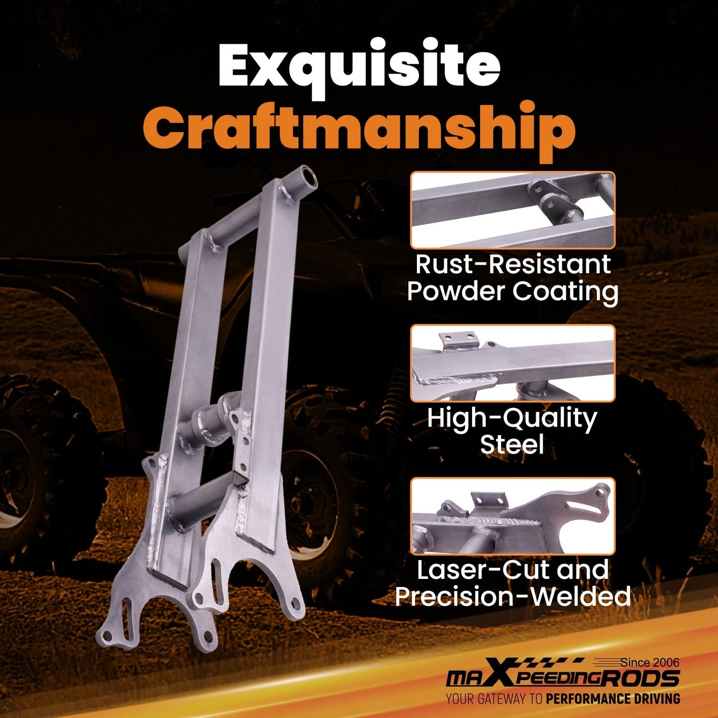 4" Extended Rear Swingarm for Yamaha Banshee 350 (1987–2006)